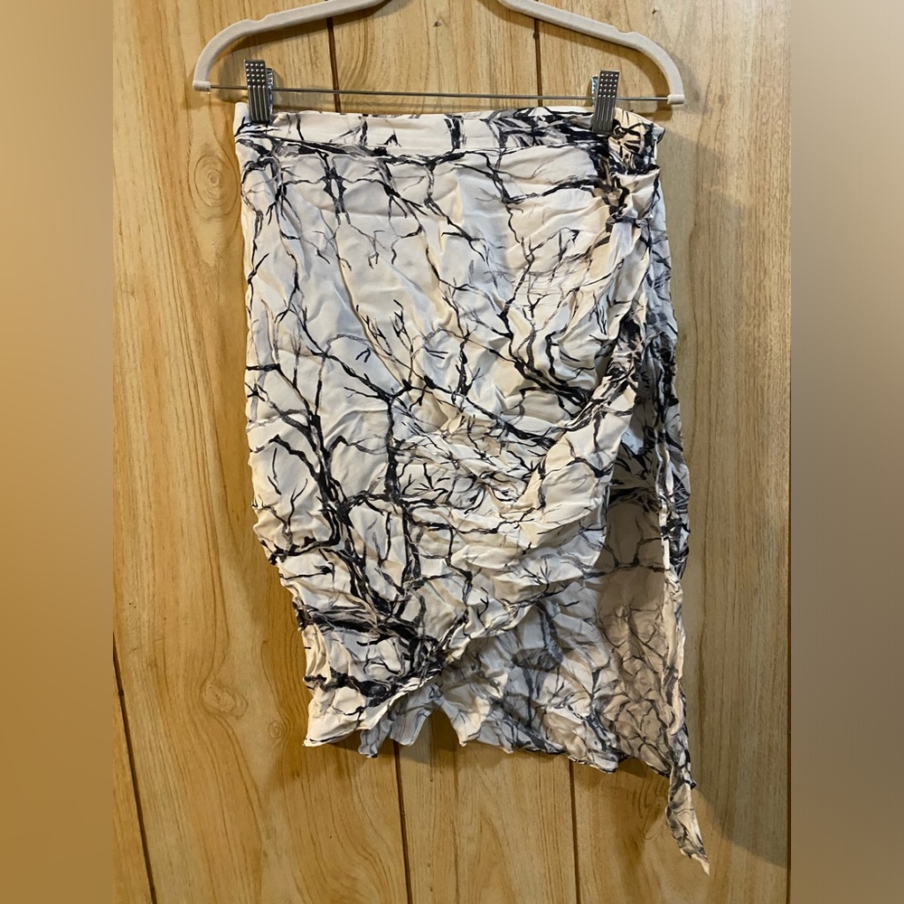 Haute Hippie Black and White Asymmetrical Skirt